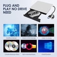 thumbnail image 2 of Hcsunfly Unidad externa de CD/DVD para computadora portátil, reproductor de CD/DVD tipo C USB 3.0 Lector de grabadora portátil compatible con Mac MacBook Pro/Air iMac Desktop Windows 7/8/10/XP/Vista (, 2 of 5