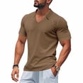 thumbnail image 2 of Krdevn Men's V Neck Shirts Short Sleeve Casual Stylish Beach Vacation T Shirt Summer Hippie Tops,L, 2 of 8