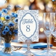 thumbnail image 5 of 32 Pcs Wedding Table Numbers Cards 1-30 Blue Flower Retro Border Double Sided Wedding Table Numbers Signs with Head Table Card, 5 of 7