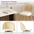thumbnail image 6 of LAZZO 29“ Swivel Bar Stools Set of 2, Boho Rattan Counter Height Bar Chairs for Kitchen Island, White, 6 of 9