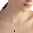 thumbnail image 3 of Galaxy Gold 14K Solid Yellow Gold 18" Open Heart Pendant Necklace with a Genuine Emerald Drop, 14"-24" Sizes, May Birthstone, Symbol of Hope, 3 of 3