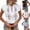 #488 White, variant on Women's Boho Floral Embroidered Blouse Ruffle Sleeve Tie Neck Crinkle Blouse, Casual Summer Tops White,XL