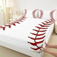 thumbnail image 3 of Castle Fairy Teens Baseball Gamer Full Size Sheets 4-Piece,Sport Theme Breathable Bed Sheets,Red White Lightweight Sheet Sets,Luxury Bedroom Decor, 3 of 7