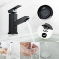 thumbnail image 2 of Grifo de lavabo de acero negro Laklulu con grifo extraíble moderno de cromo para lavabo y grifo de inodoro de baño Adecuado para baño, 2 of 5