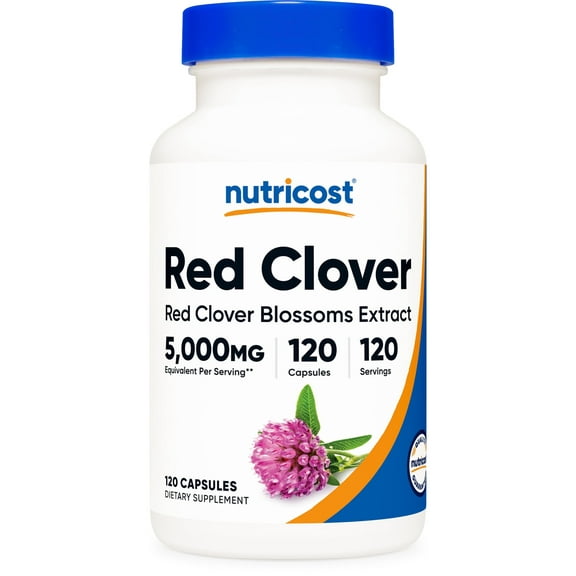 Nutricost Red Clover Blossoms Supplement (5000 mg Equivalent) 120 Capsules - Red Clover Extract, Vegan