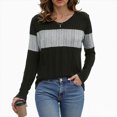 thumbnail image 3 of Towmus Womens Sweaters Trendy Color Block Tops Long Sleeve Shirts Fall Outfits Early Fall Fashion 2025 Winter Clothing, Grey, L, 3 of 7