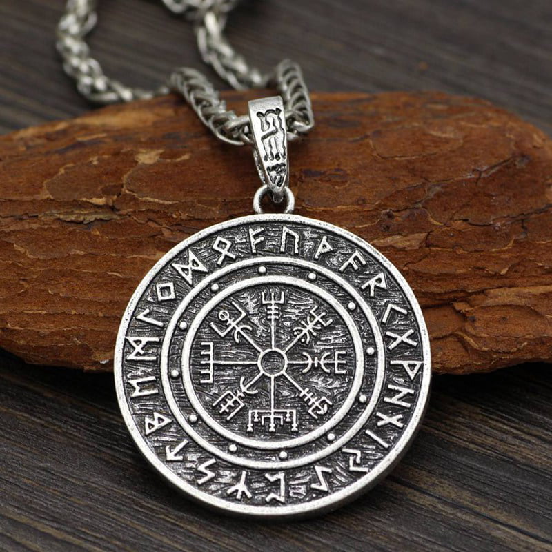 Cool Fashion Viking Scandina Compass Pendant Odin's Symbals Of Pendant Necklacca