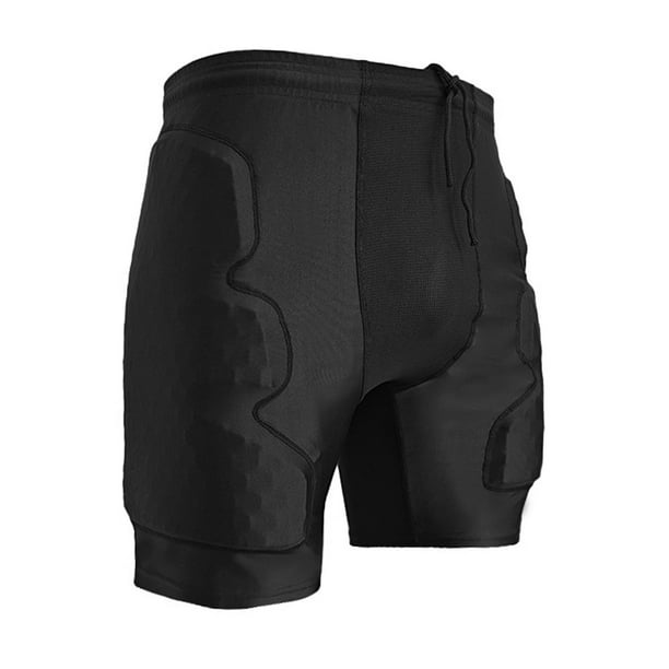 Proteger pantalones cortos acolchados Protección contra el trasero de cadera Poliéster Eva Shorts de deportes resistentes al impacto para el fútbol de M