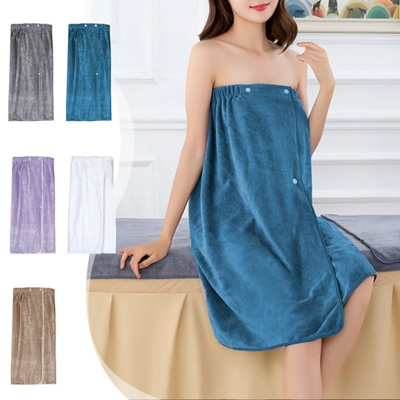 Up to 60% off Gifts Kcavykas Women’s Soft Spa Towel Wrap, Lightweight Full-Length Bathrobe Dry Wrap, Adjustable Beach Pool Towel Stylish Finds for Less