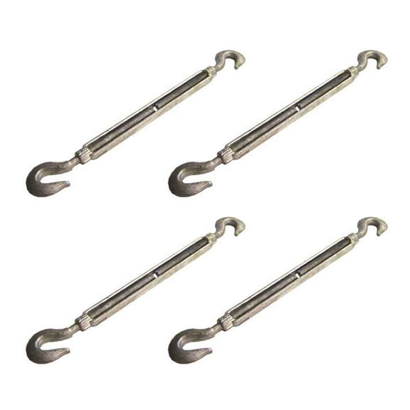Galvanized Turnbuckle - Hook & Hook - 5/16" x 4-1/2" - 4 Pack
