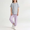 thumbnail image 2 of BLVB Toddler Boys Girls Match Clothing Sets Short Sleeve Tshirts Tops Harem Pants 2 Piece Outfits Kids Summer Clothes(Dark Gray AA2,7-8 Years), 2 of 7