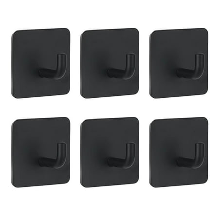 

Hzsb 6Pcs Wall Storage Hooks Strong Load-Bearing Punch-Free Easy Install Self-Adhesive Stainless Steel Hooks
