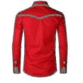 thumbnail image 2 of Chemise Western Cowboy pour Hommes Brodée Manches Longues Ajustée Décontractée à Boutons, 2 of 4