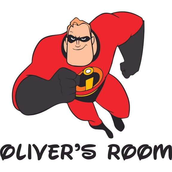 The Incredible Dad Mr. Incredible Customized Wall Decal - Custom Vinyl Wall Art - Personalized Name - Baby Girls Boys Kids Bedroom Wall Decal Room Decor Wall Stickers Decoration Size (15x30 inch)
