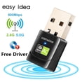 thumbnail image 2 of Controlador gratuito USB Wifi adaptador 600 Mbps Wi fi adaptador 5 ghz antena USB Ethernet PC Wi-Fi adaptador Lan Wifi Dongle AC Wifi receptor Tan Jianjun unisex, 2 of 2
