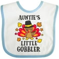 thumbnail image 3 of Inktastic Auntie's Little Gobbler with Turkey and Leaves Boys or Girls Baby Bib, 3 of 4