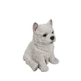 thumbnail image 3 of Garden Decor Animal Statue White Terrier Puppy, 3 of 5