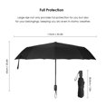 thumbnail image 3 of Paraguas - Sombrilla plegable de viaje, abierta y cerrada, negra, de 39 pulgadas Sombrilla parasol impermeable de 9 costillas, resistente a los vientos, resistente a los rayos UV, con revest Esonmus Paraguas, 3 of 5