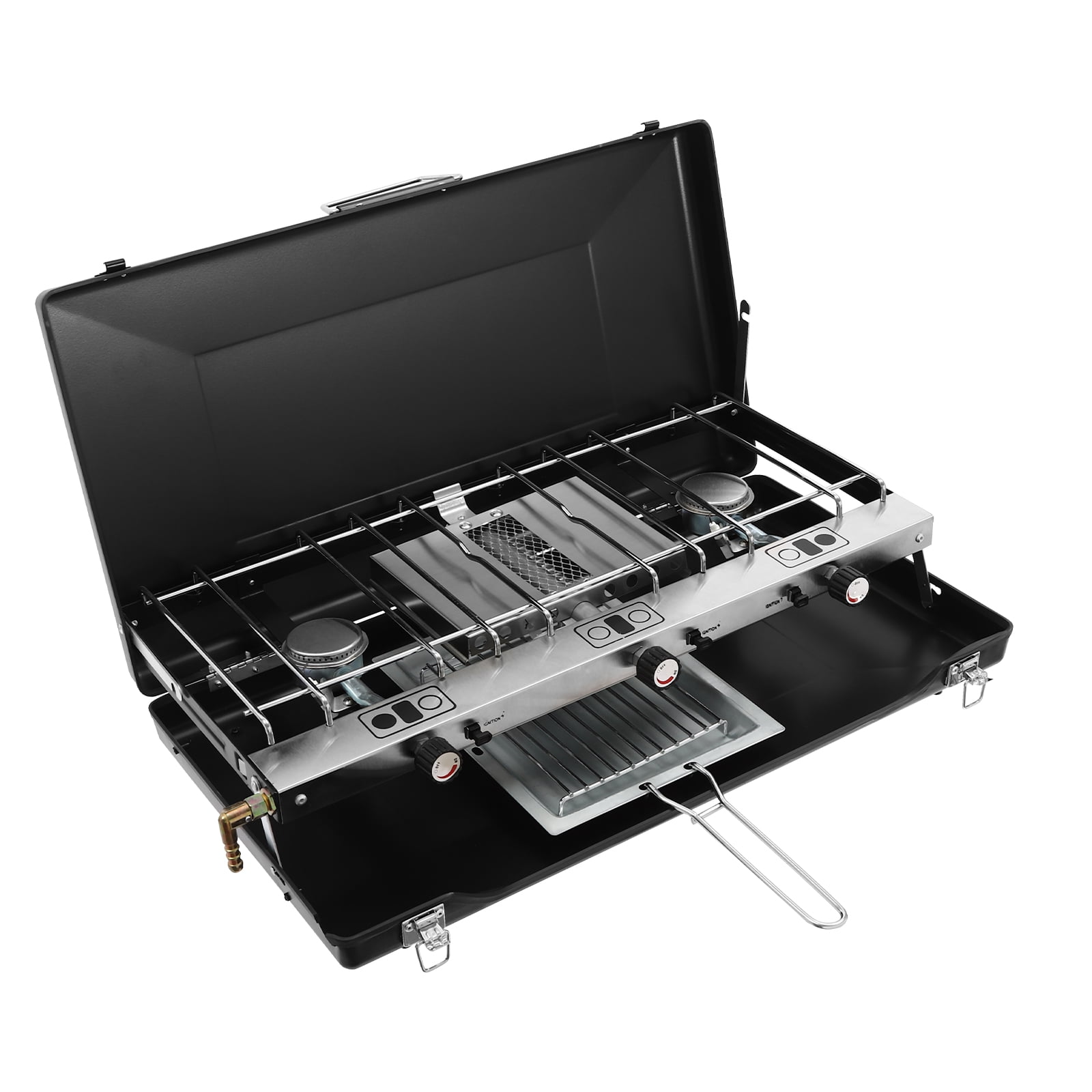 TOOL1SHOoo Gas Camping Stove,3-Burner Camping Stove Portable Cooking Stove for Car Camping BBQ Picnic Outdoor Cooking Camping Gas Stove