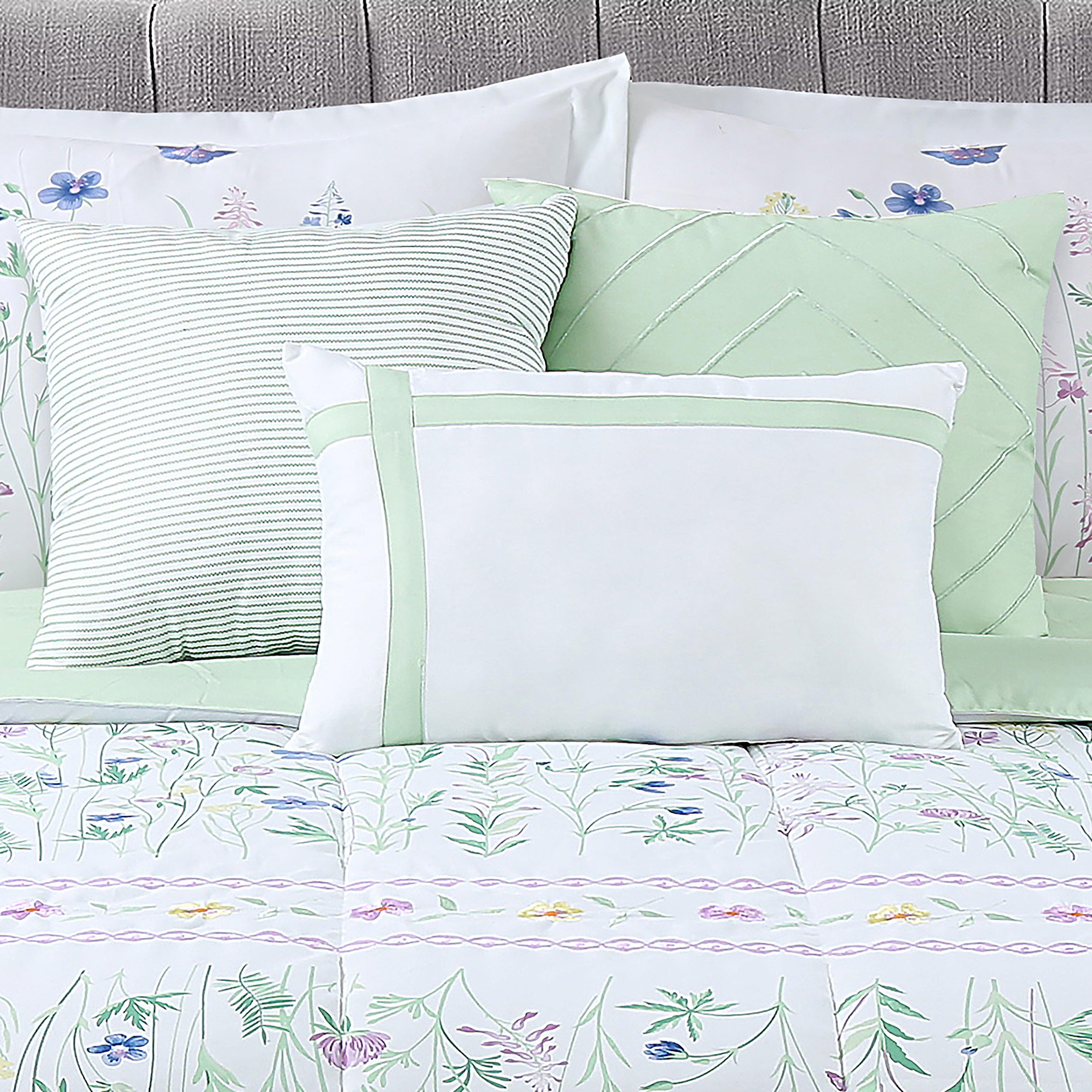 Wildflower Embroidered White 7-Piece Comforter Set King