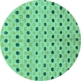 thumbnail image 1 of Ahgly Company Machine Washable Indoor Round Abstract Turquoise Blue Modern Area Rugs, 6' Round, 1 of 4