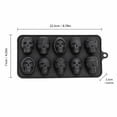 thumbnail image 3 of Skull Silicone Mold with 10 Cavity Non-Stick Design, Black Silicone, for Baking, Ice Making, and Resin Crafts, 3 of 6