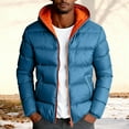 thumbnail image 2 of Txeol Puffer Jacket Men with Hood Lightweight Quilted Insulated Coat Winter Warm Zip Up Hooded Jackets,Blue,XXL, 2 of 6