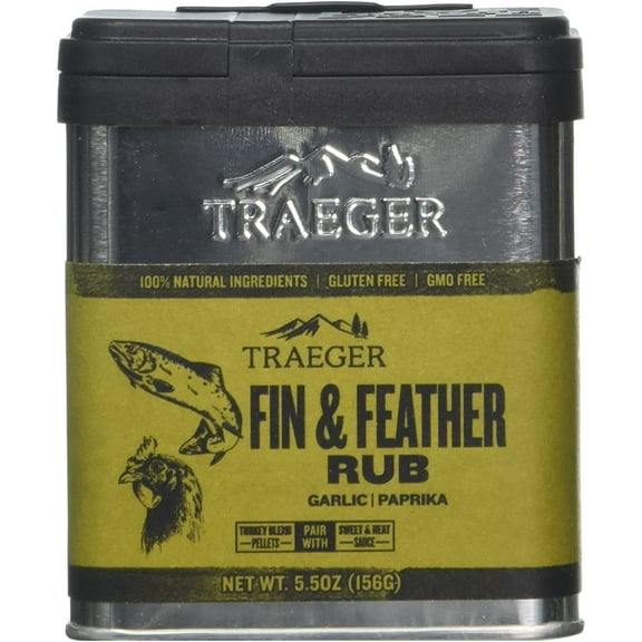 Traeger Pellet Grills Fin & Feather Dry Rub - Garlic and Paprika Flavor - Original Version