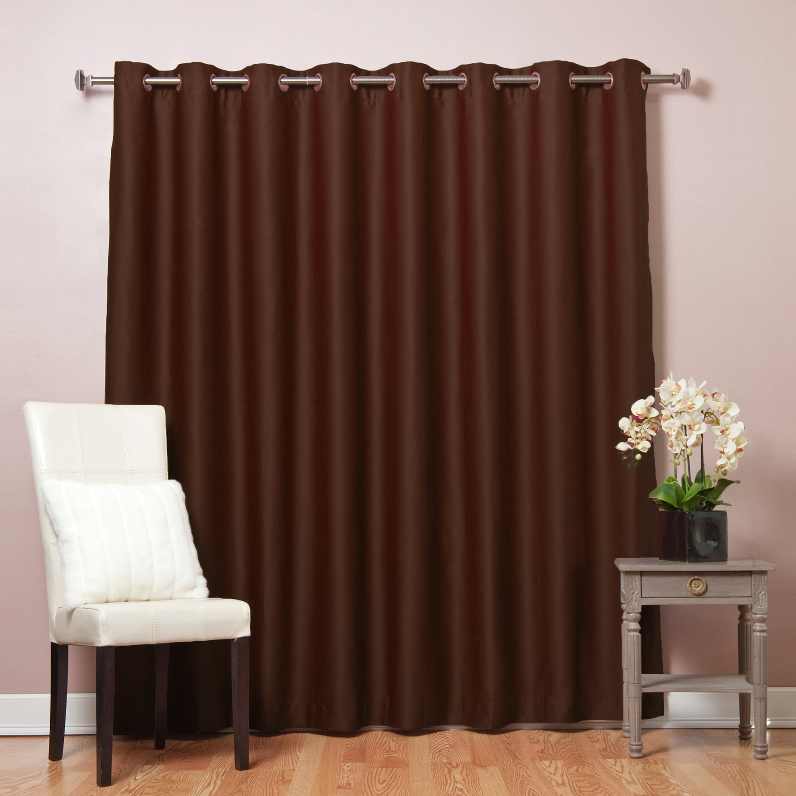 1 SET 100% THERMAL BLACK OUT WINDOW LINED CURTAIN PANEL DRAPE BRONZE GROMMET AAA 