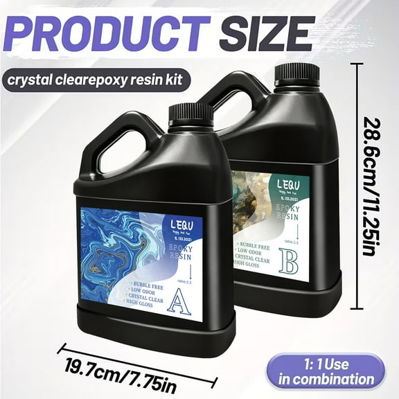 LEQU 35.2 OZ Crystal Clear Epoxy Resin Kit 2 Pack