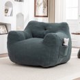 thumbnail image 4 of Hemvt Giant Bean Bag Chair with Armrests, High-Density Foam Lazy Sofa for Adults, Plush Teddy Fabric Comfy Reading Couch for Living Room & Bedroom, 4 of 8