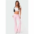thumbnail image 1 of Conjunto de pantalones acampanados de cintura baja, ajustados, cómodos y de color sólido de moda, 1 of 6