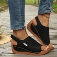 thumbnail image 4 of KEVCHE Strappy Wedge Sandals for Women, Dressy Summer Ankle Strap Open Toe Arch Support Sandals, Casual Comfortable Vacation Shoes, Plus Size Buttoned Peep Toe Sandals, 4 of 6