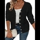 thumbnail image 2 of Suéteres para Mujer, Otoño Invierno, Cuello en V, Botones, Suéter, Chaqueta, Tops de Punto. Negro XL, 2 of 10