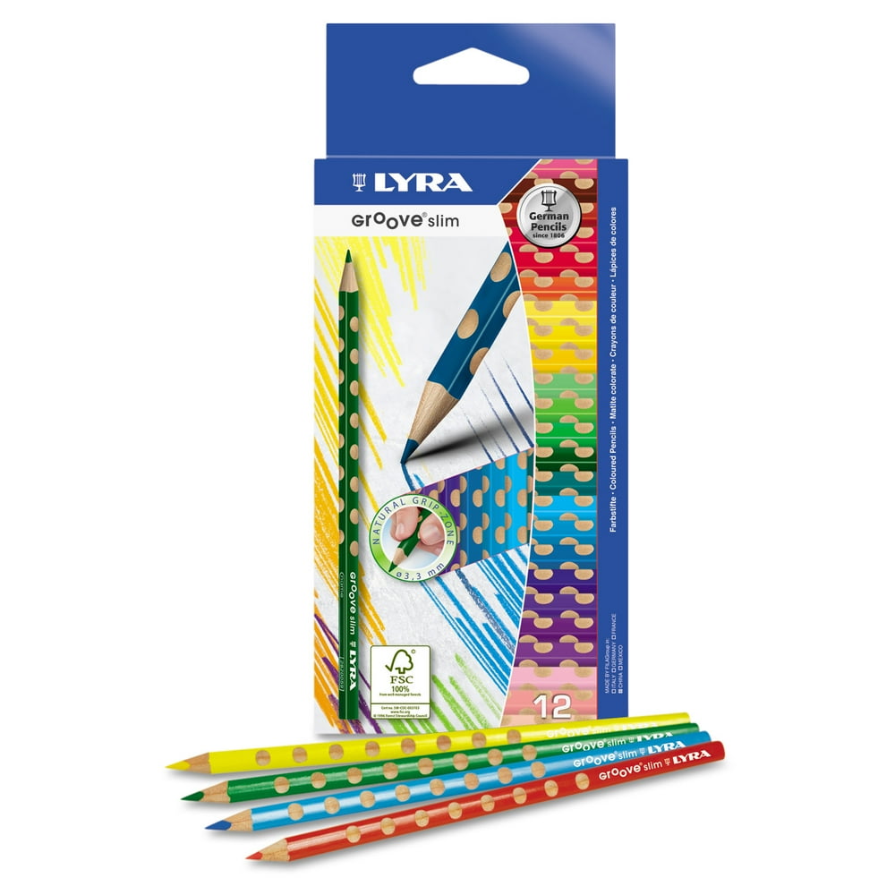 LYRA Groove Slim Colored Pencils, Assorted, 12/Pack