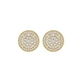 thumbnail image 2 of ARAIYA FINE JEWELRY 14K Yellow Gold Round Lab-Grown Diamond Cluster Round Stud Earrings (1/2 cttw, VS1 Clarity, D-E Color), 2 of 7