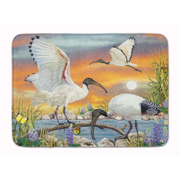 Carolines Treasures PRS4035RUG Sacred Ibis Machine Washable Memory Foam Mat 19 X 27" multicolor