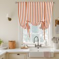 thumbnail image 3 of Red Striped Tie Up Curtains for Small Windows,Adjustable Rod Pocket Valance 45 Inch Short, Modern Red Farmhouse Vertical Stripes Window Treatment Balloon Roman Blind Shade, 34" x 45", 3 of 9