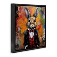 thumbnail image 3 of Stupell Industries Eclectic Urban Graffiti Rabbit Black Floating Frame Canvas Art, 18 x 18, by Lazar Studio, 3 of 8