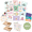 20PC Happy Birthday Card, variant on JILhome 3D Musical Happy Birthday Card, LED Lights Birthday Cards, Blowable Greeting Card with DIY Age for Husband, Women, Son, Her, Dad, Pink