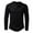 Black, variant on Fengactive Men's Casual Front Placket Basic Long Sleeve Shirt Muscle Workout Athletic Tee Tops