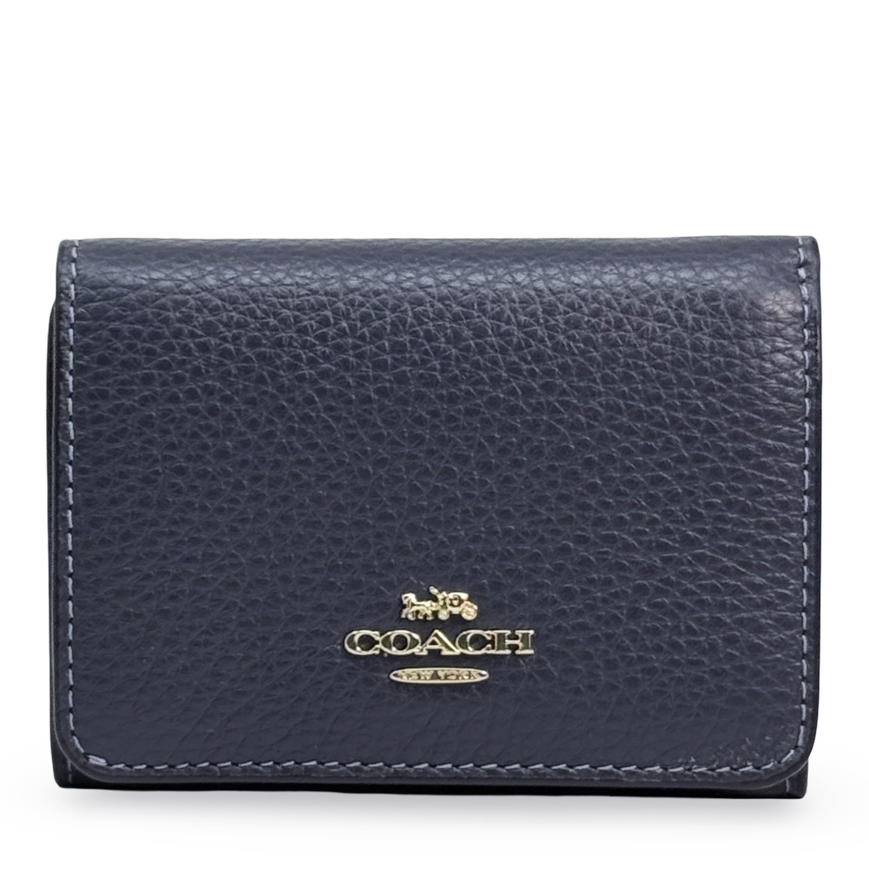 【COACH】二つ折り財布 Snap Wallet /Pacific Bright Mineral Coach Women's Small Pebbled Leather Snap Wallet (Pacific