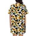 thumbnail image 6 of Daiia Cute Cow Print Sunflower C Pattern Womens Pajama Sets Short Sleeve Pajamas for Women Sets Soft Lounge Sets Casual Round Neck Sleepwear PJS-Medium, 6 of 7