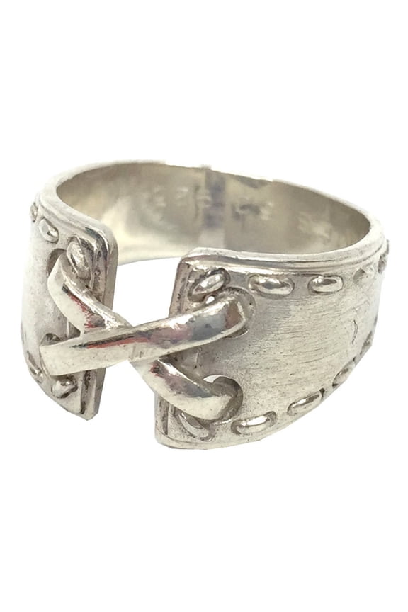 Pre-Owned Herms Mexico Ring #52 Silver AG925 Corset (Good)
