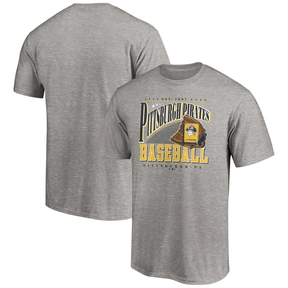 Men's Heather Gray Pittsburgh Pirates Cooperstown Collection Winning Time T-Shirt