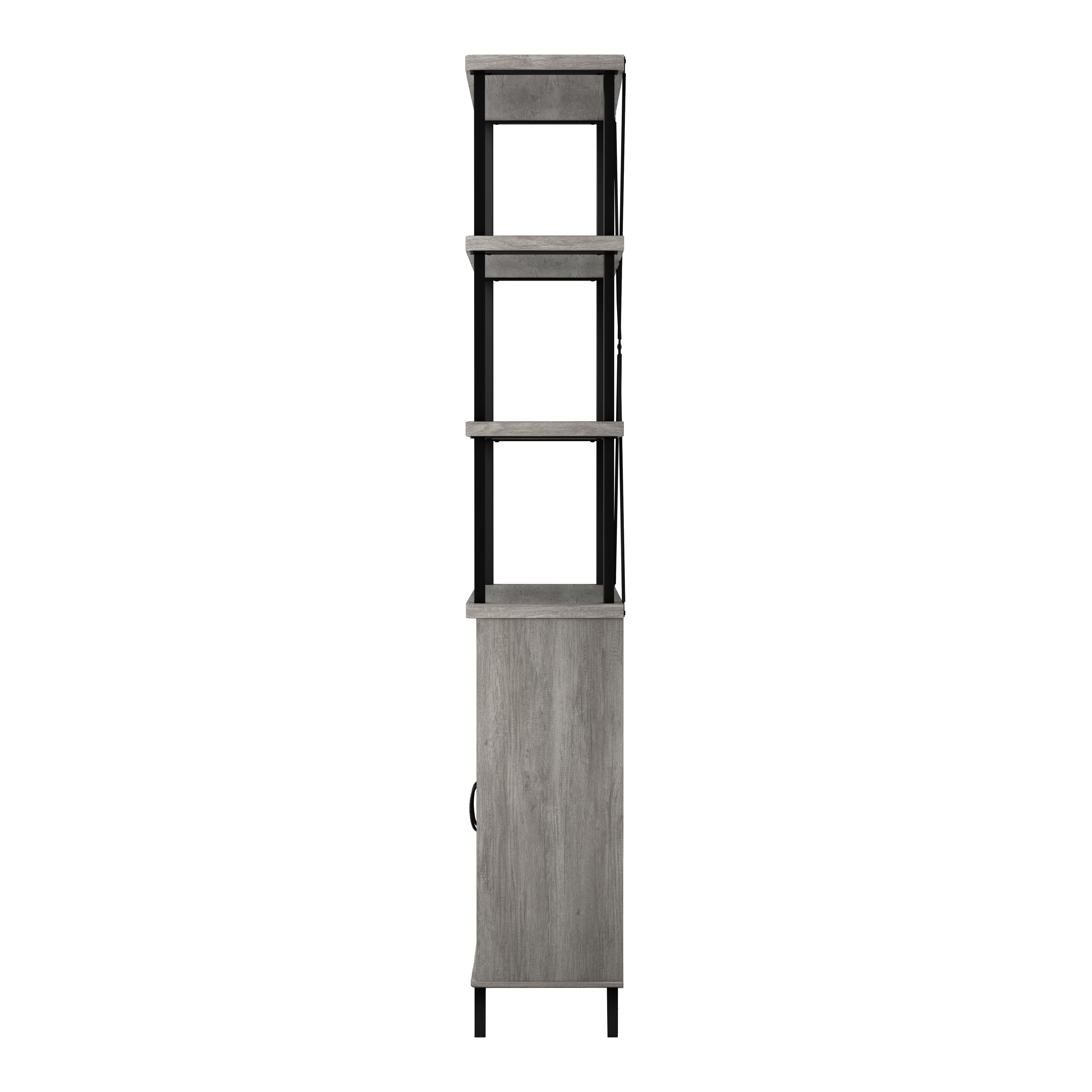 Furniture of America Brix Multi-Storage Wood Adult Bookcase, Vintage Gray Oak