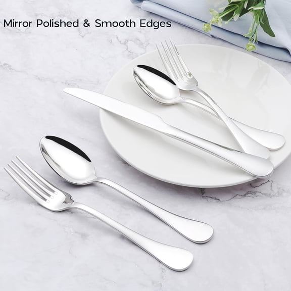 40 Pieces Silverware Set, 18/10 Stainless Steel Cutlery Flatware Set for 8