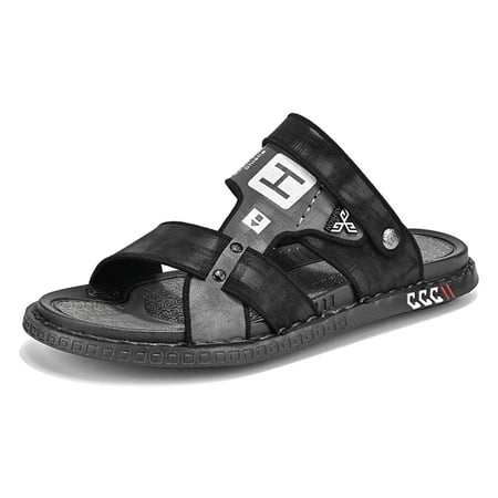 

Lopsie STREAMNATURE Men s Leather Sandals Hiking Outdoor Water Beach Sports Mens Sandals for Summer with Open Toe Adjustable Straps