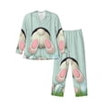 thumbnail image 1 of Fotbe White Bunny Bottom And Easter Eggs Pijama de Hombre con Estampado de Manga Larga, Conjunto de 2 Piezas, Ropa de Dormir Suave y Cómoda con Bolsillos-Medium, 1 of 7