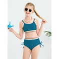 thumbnail image 3 of GYRATEDREAM Girls 2 Piece Swimsuit Woven Color Block Welt Adjustable Straps Swimwear Top High Waisted Bottom Bikini Sets Bathing Suits, 3 of 9